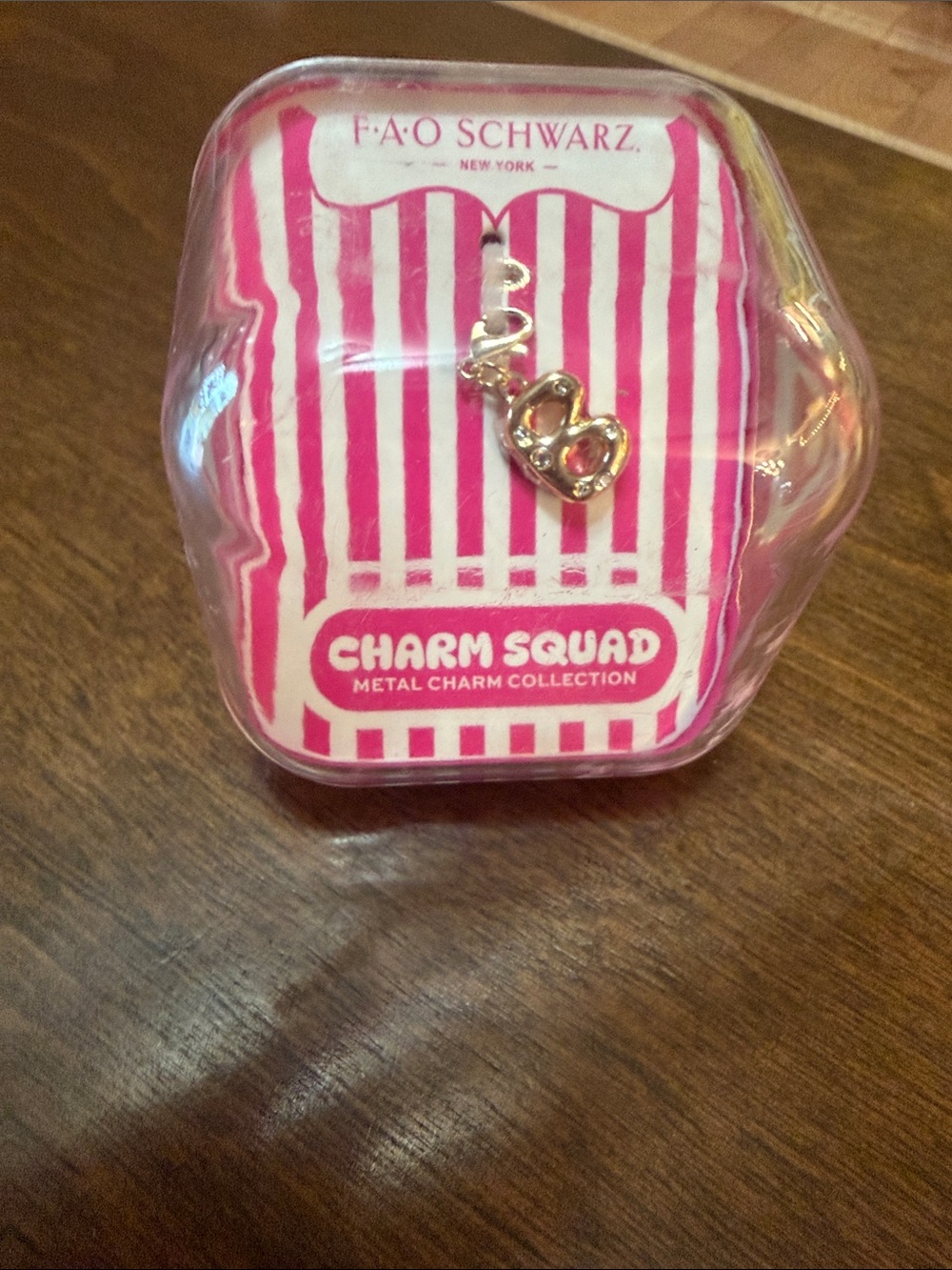 FAO Schwarz Pink & Gold Heart Charm in Branded Packaging “B” letter